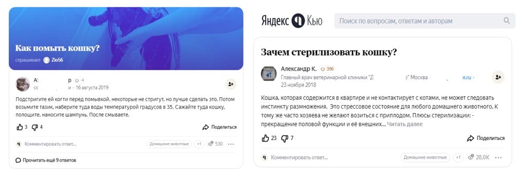 Скриншот ответа на вопрос в Яндекс.Кью